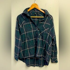 Wild Fable Olive Plaid Blouse